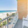 Hampton Inn Pensacola Beach room balcony with beach views.