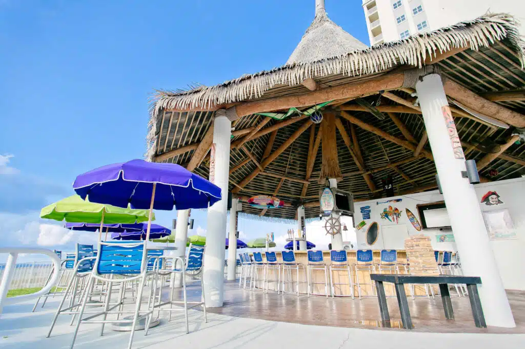 Holiday Inn Pensacola Beach beachfront tiki bar.